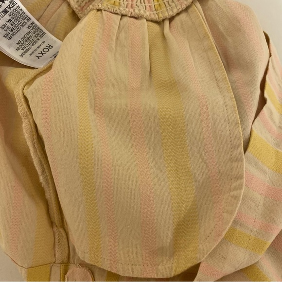 NWT Roxy Medium Handmade Life Yellow Pink Striped Shorts - Picture 13 of 14